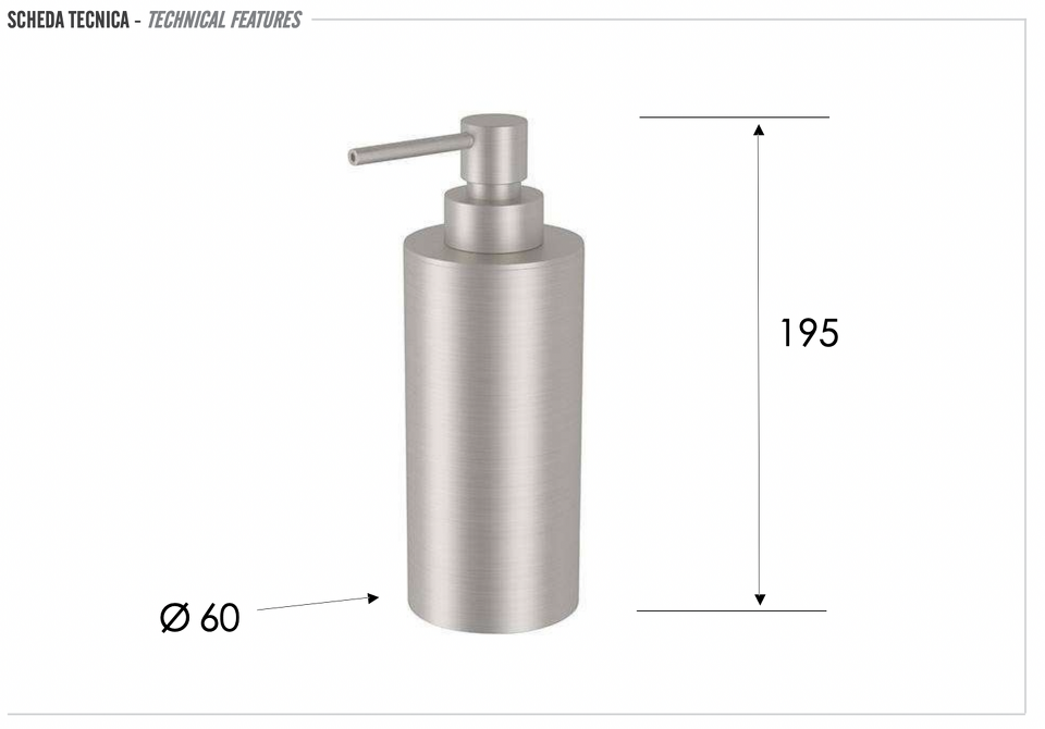 Фото №2  Дозатор настольный Remer INOX SSXI13A, нержавеющая сталь