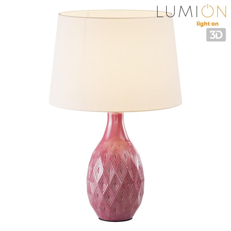 Фото №7  Настольная лампа LUMION 8137/1T MODERNI LN26 494 красный/белый, керамика/текстиль Настольная лампа Е27 1*60W 220V YARA