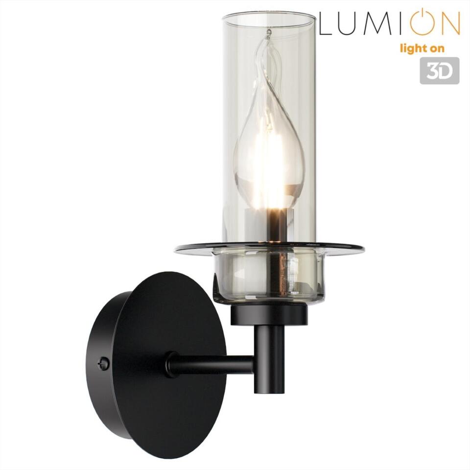 Фото №7  LUMION 6555/1W CLASSI LN26 100 черный/дымчатый/металл/стекло Бра E14 1*40W 220V MADONNA