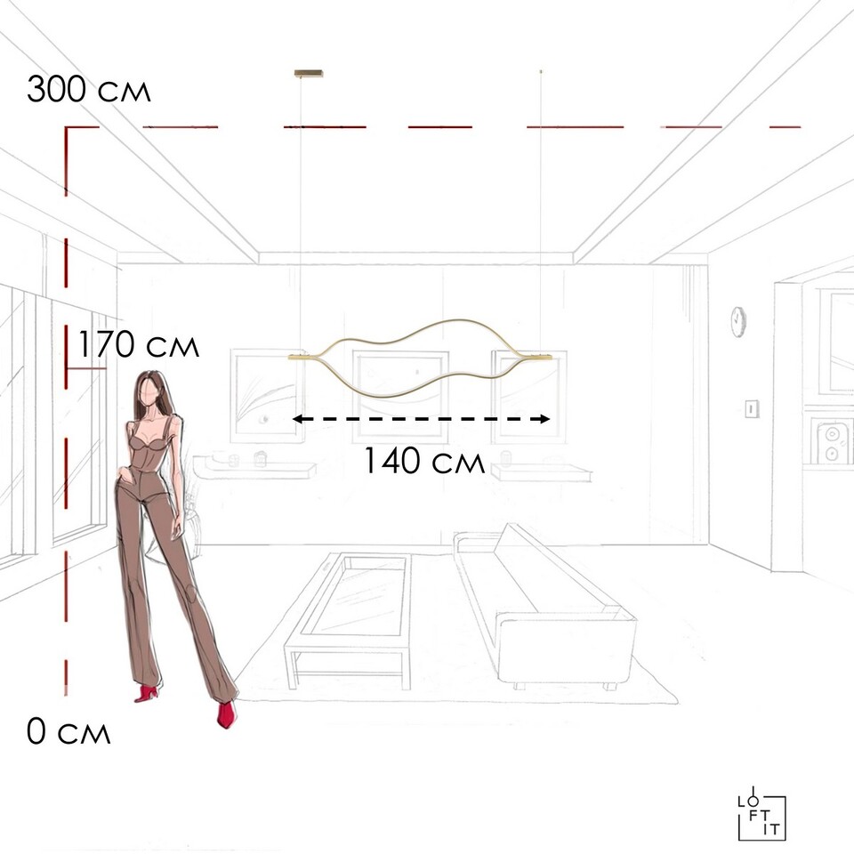 Фото №9  Подвесной светильник 10403/1400 AB Подвесной светильник LOFT IT Tape Light