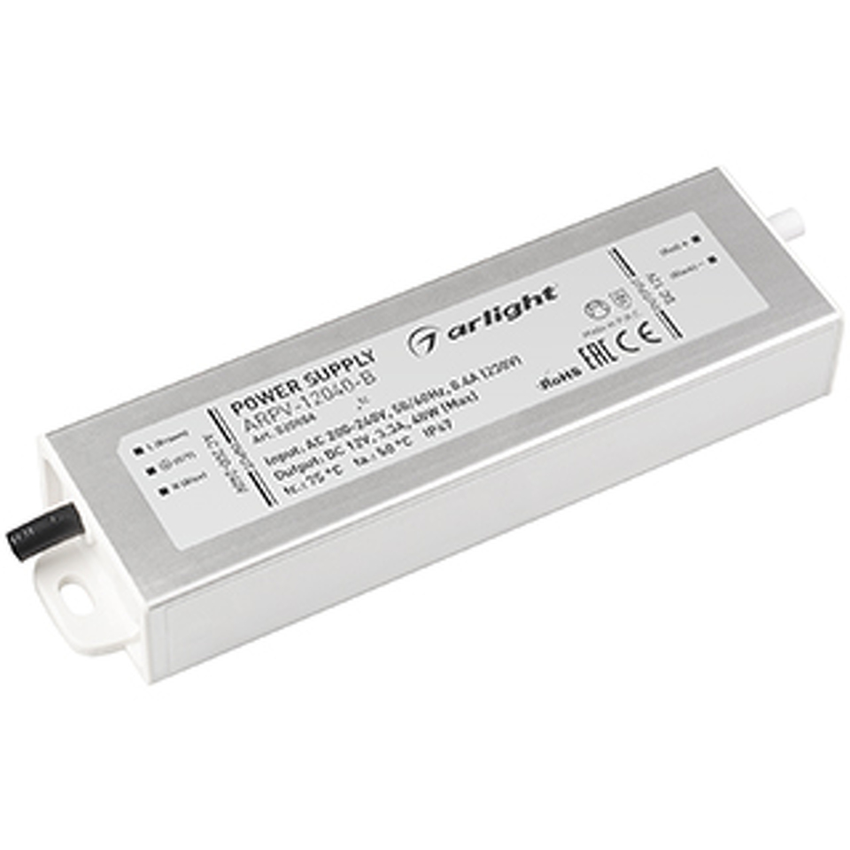 Фото №1  Arlight Блок питания ARPV-12040-B (12V, 3.3A, 40W) ( IP67 Металл, 3 года)