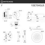 Превью фото №3  Система для душа скрытого монтажа WHITECROSS Y YSET04GLB (брашированное золото)