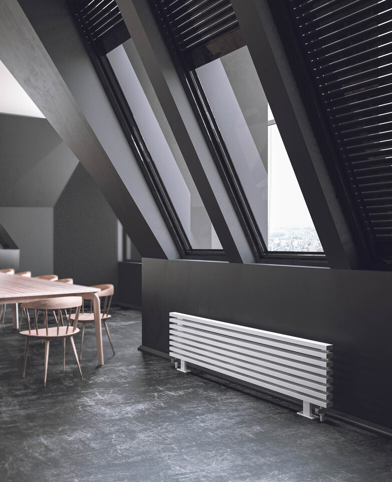 Фото №3  Радиатор Warmmet Luxe 60HN ширина 1000 мм секций 6 цвет черный тип подключения: нижнее левое