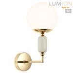 Превью фото №1  LUMION 6580/1W CLASSI LN26 36 французское золото, серый/белый металл, керамика/стекло Настенный светильник E14 1*40W 220V VIVIEN