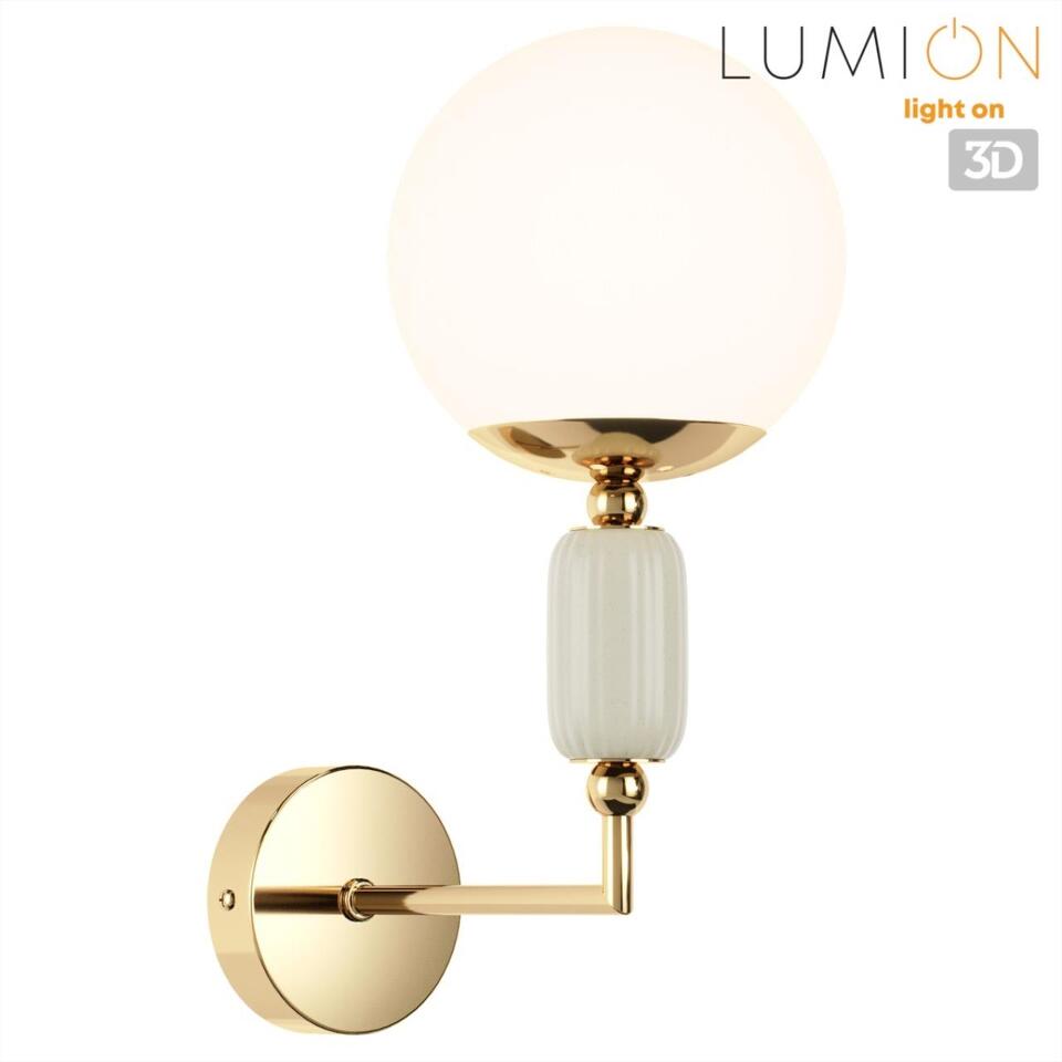 Фото №7  LUMION 6580/1W CLASSI LN26 36 французское золото, серый/белый металл, керамика/стекло Настенный светильник E14 1*40W 220V VIVIEN
