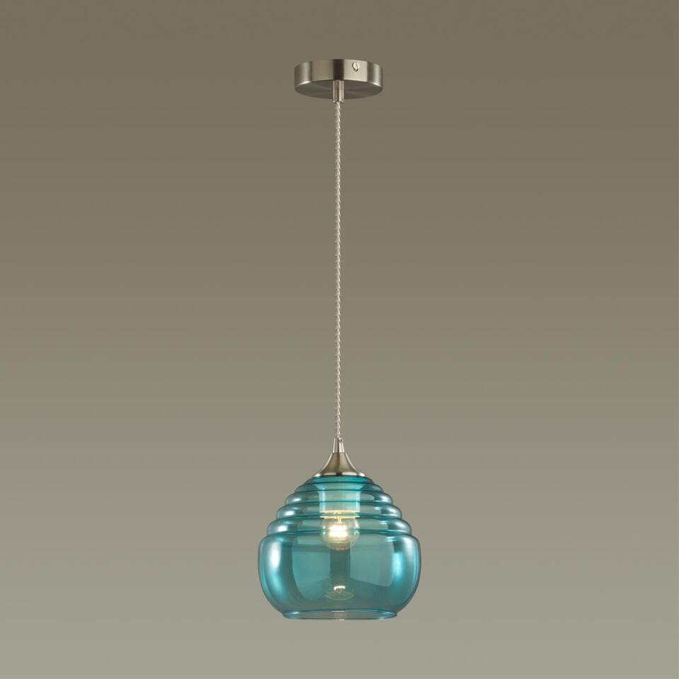 Фото №2  Подвесной светильник LUMION 5287/1 SUSPENTIONI LN23 000 никель, голубой Подвес E27 1*40W 220V LESTER