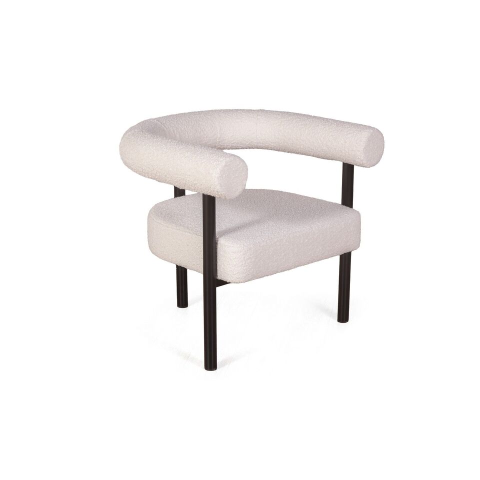 Фото №10  Кресло Top concept Кресло Бигги, букле Turin ivory / опоры черные