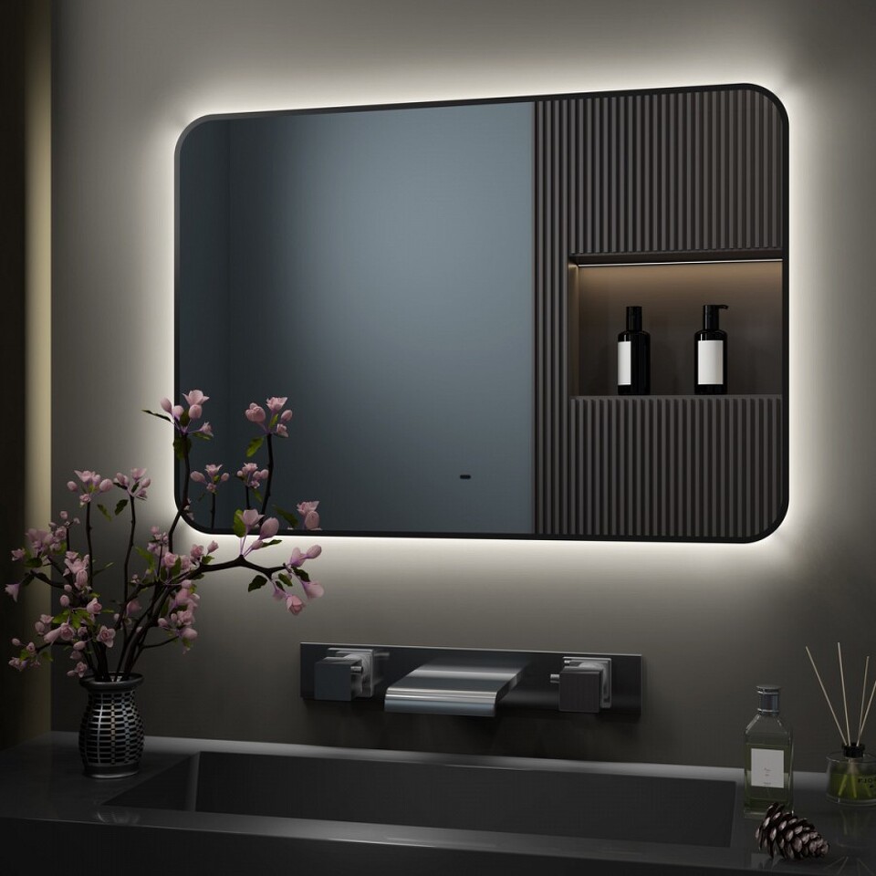 Фото №15  Teymi Зеркало Solli Black Soft Line 100x70, LED подсветка, сенсор на взмах T20231S
