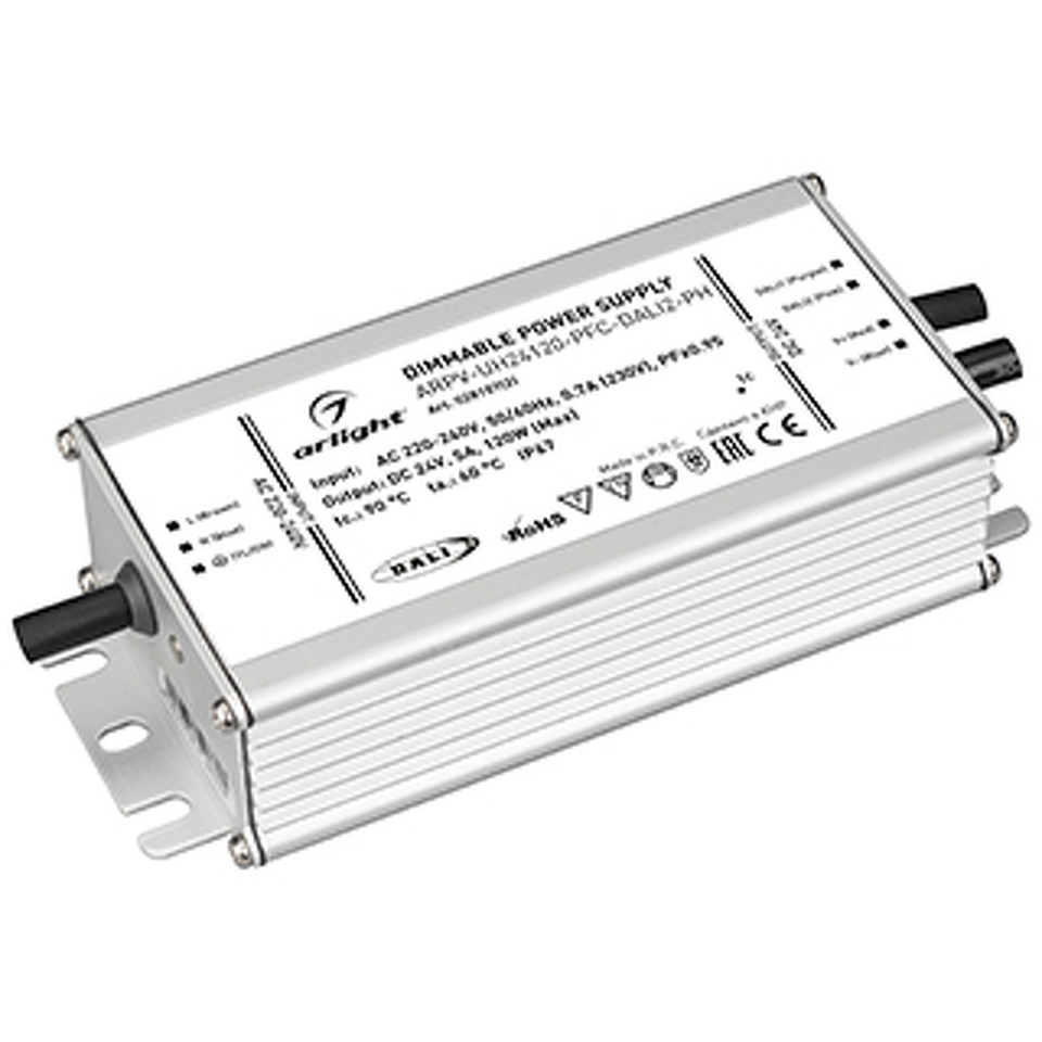 Фото №1  Arlight Блок питания ARPV-UH24120-PFC-DALI2-PH (24V, 5.0A, 120W) ( IP67 Металл, 7 лет)