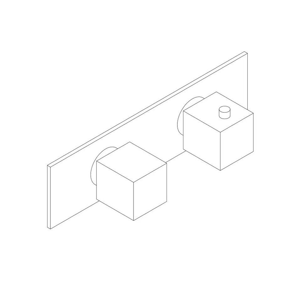Фото №4  RU103BXX AQUAelite внешняя часть термостатического смесителя для душа на 3 потребителя, 3/4" Хром, 10/01Q