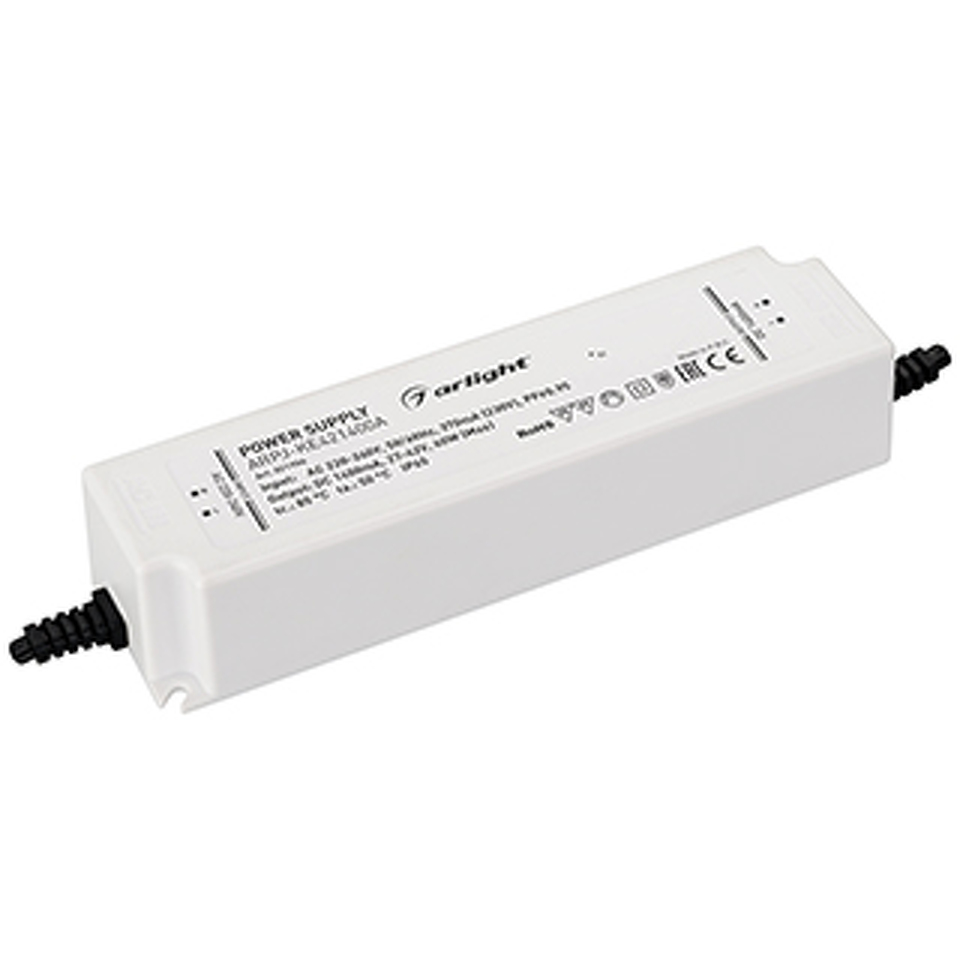 Фото №1  Arlight Блок питания ARPJ-KE421400A (60W, 1400mA, PFC) ( IP65 Пластик, 5 лет)