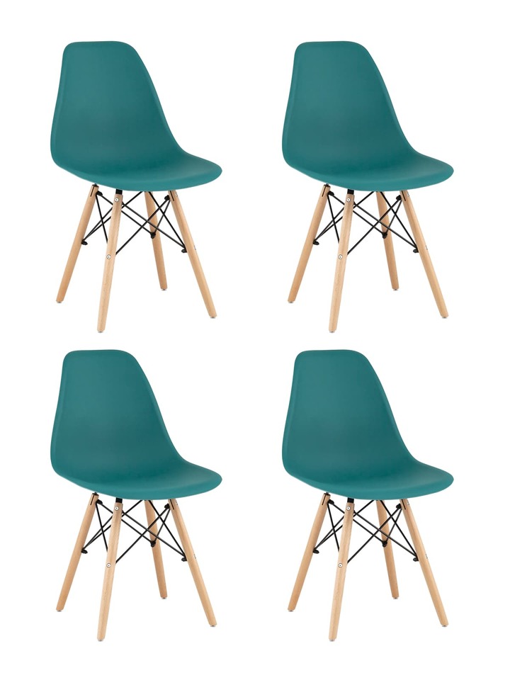 Фото №10  Стул Eames Style DSW темно-бирюзовый x4 (разборный каркас)