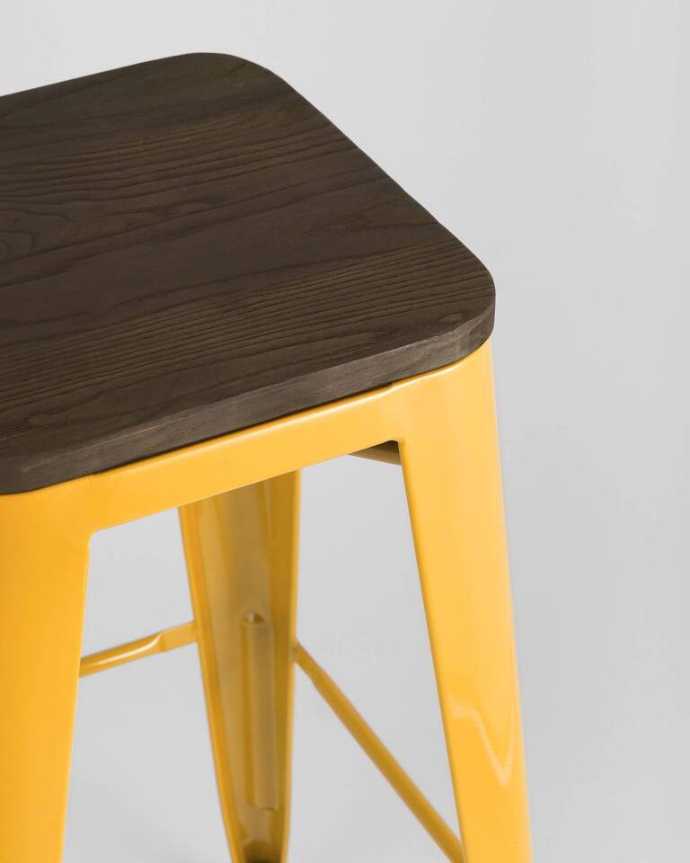 Фото №7  Стул барный TOLIX WOOD желтый