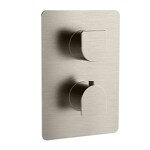 Превью фото №1  802605XX Palazzani MonteCarlo/Saint-Tropez внешняя часть термостатического смесителя для душа на 1-3 потребителя, 1/2”-3/4” 25 мая Сталь шлифованная, PVD 80