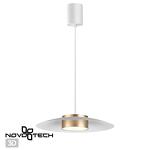 Превью фото №1  Подвесной светильник NOVOTECH 358895 OVER NT22 386 белый/золото Светильник накладной светодиодный, провод 2м IP20 LED 4000К 18W 220-240V PILZ