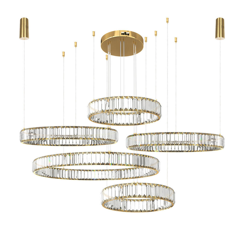 Фото №4  Подвесной светильник 10135/5 Gold Подвесной светильник LOFT IT Crystal ring