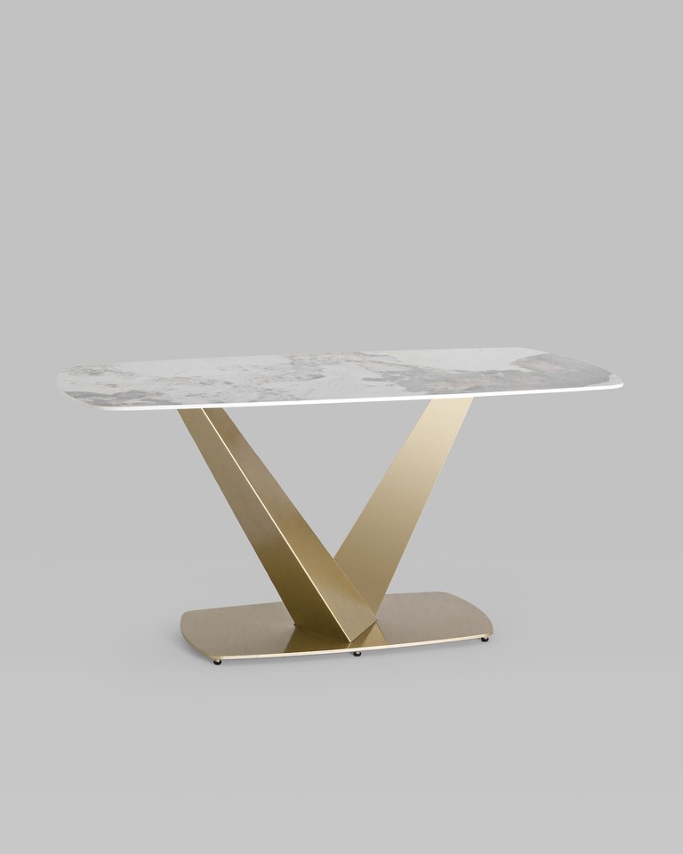 Фото №7  Стол обеденный Аврора 160*90 керамика светлая