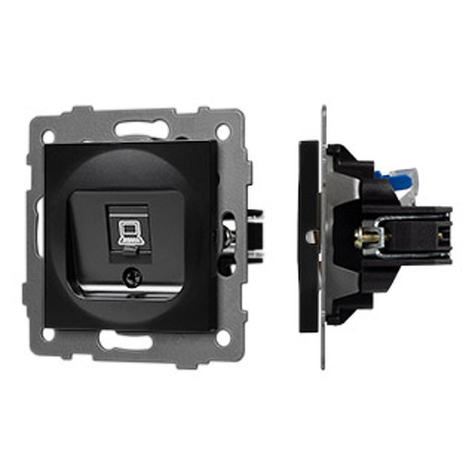 Фото №1  Розетка Arlight Механизм компьютерной розетки SCT-MPC1-PL-BK-V (RJ-45, CAT6) ( -)