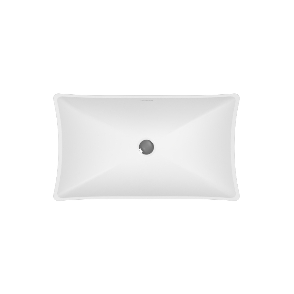 Фото №5  Раковина Умывальник WHITECROSS Coral 60x34,5 (белый мат) иск. камень