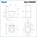 Превью фото №16  Унитаз Teymi Унитаз напольный Aina безободковый, сиденье Дюропласт микролифт T40205