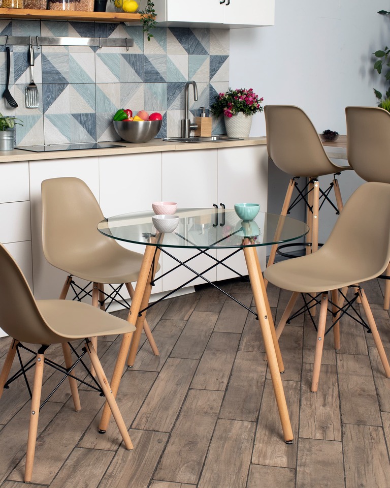 Фото №10  Стул Eames Style DSW бежевый (разборный каркас)
