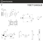 Превью фото №2  Смеситель для ванны скрытого монтажа WHITECROSS Y YSET1240GLB (брашированное золото)