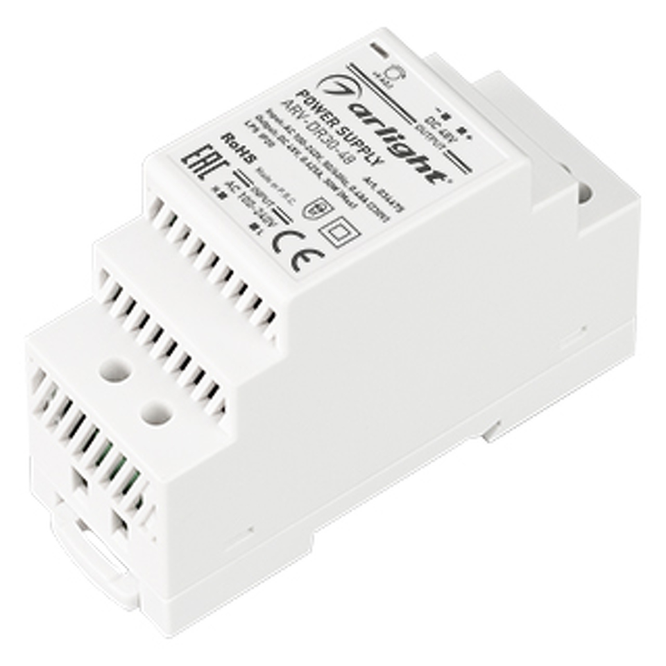 Фото №1  Arlight Блок питания ARV-DR30-48 (48V, 0.6A, 30W) ( IP20 DIN-рейка)