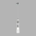 Превью фото №5  Подвесной светильник LUMION 8268/1A NEOCLASSI LN26 160 хром/белый/прозрачный,  металл/керамика/стекло Подвес Е14 1*40W 220V EMILY