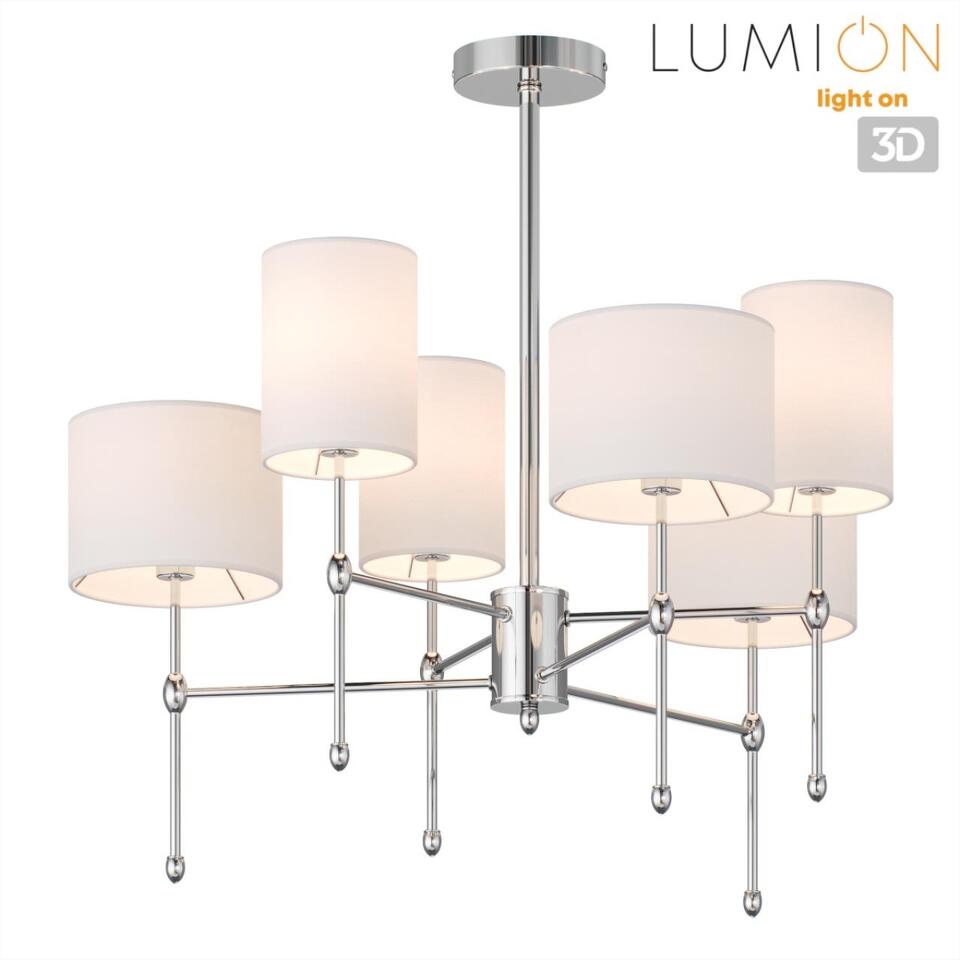 Фото №8  Люстра LUMION 6589/6C CLASSI LN26 064 хром/белый, металл/текстиль Люстра потолочная E14 6*40W 220V LATTI