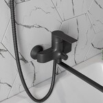 Превью фото №6  Watersense Смеситель для ванной с длинным изливом Lori, черный матовый T10267