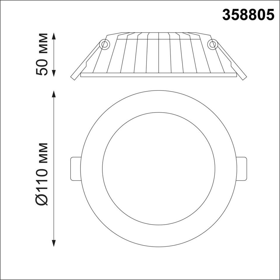 Фото №3  NOVOTECH 358805 SPOT NT21 494 белый Светильник встраиваемый светодиодный IP20 LED 8W 560Лм 3000K 100-240V GESSO