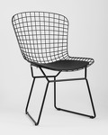 Превью фото №2  Стул обеденный Bertoia черный с черной подушкой 4 шт