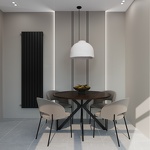 Превью фото №3  Радиатор Warmmet Power 60V длина 1000 мм секций 5 цвет черный тип подключения: нижнее левое