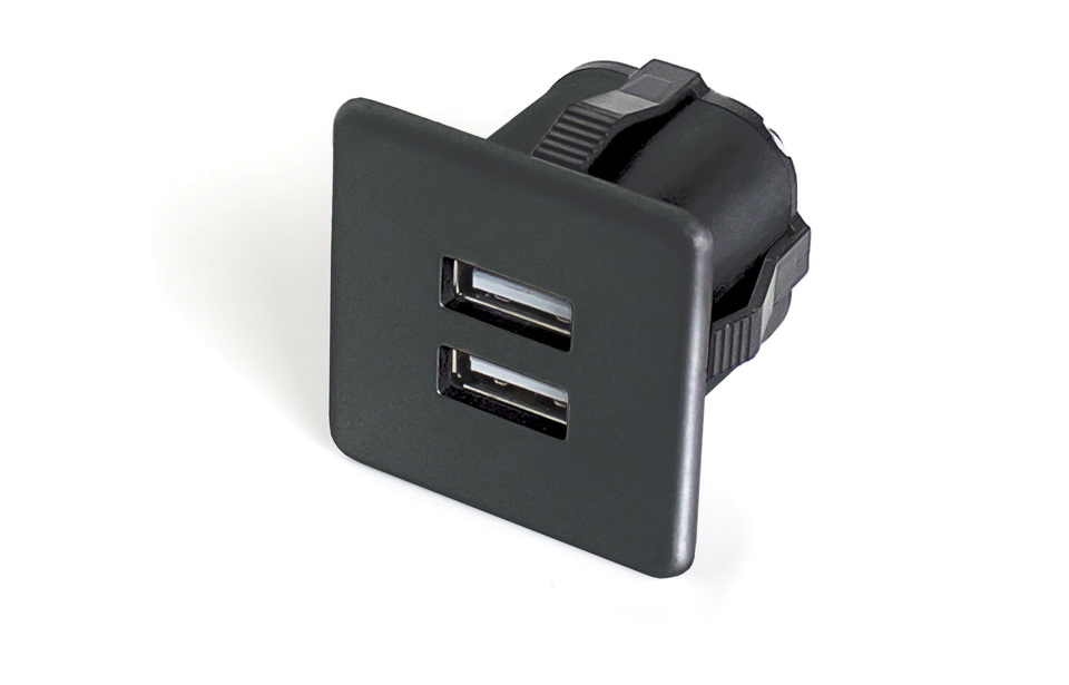 Фото №1  Furnika Розетка USB, врезная, черный