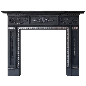 Фото Камин EXEMET Valencia 1320x1665x140, черный с полировкой элементов