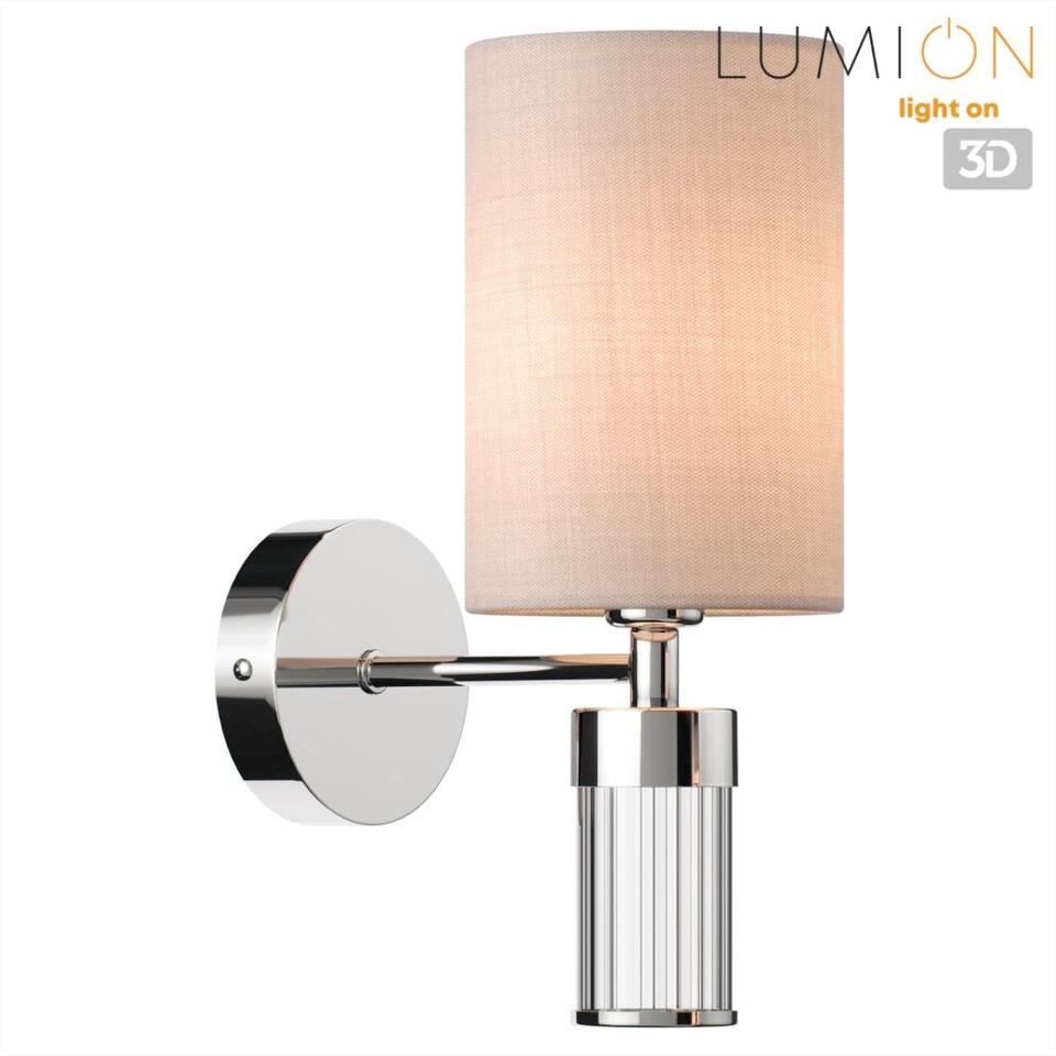 Фото №8  LUMION 6585/1W MODERNI LN26 060 хром/бежевый, металл/текстиль, стекло Бра E14 1*40W 220V ARNIKA