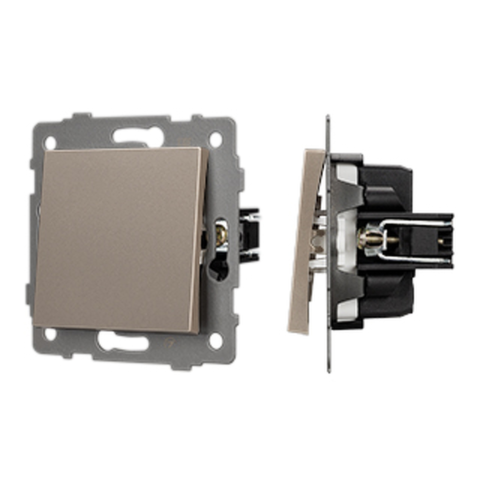 Фото №1  Arlight Механизм выключателя одноклавишный непроходной SWT-MK01-PL-GD-V (250V, 10A) ( -)