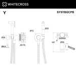 Превью фото №3  Система для биде скрытого монтажа WHITECROSS Y SYSYBI2CPB (брашированная медь)