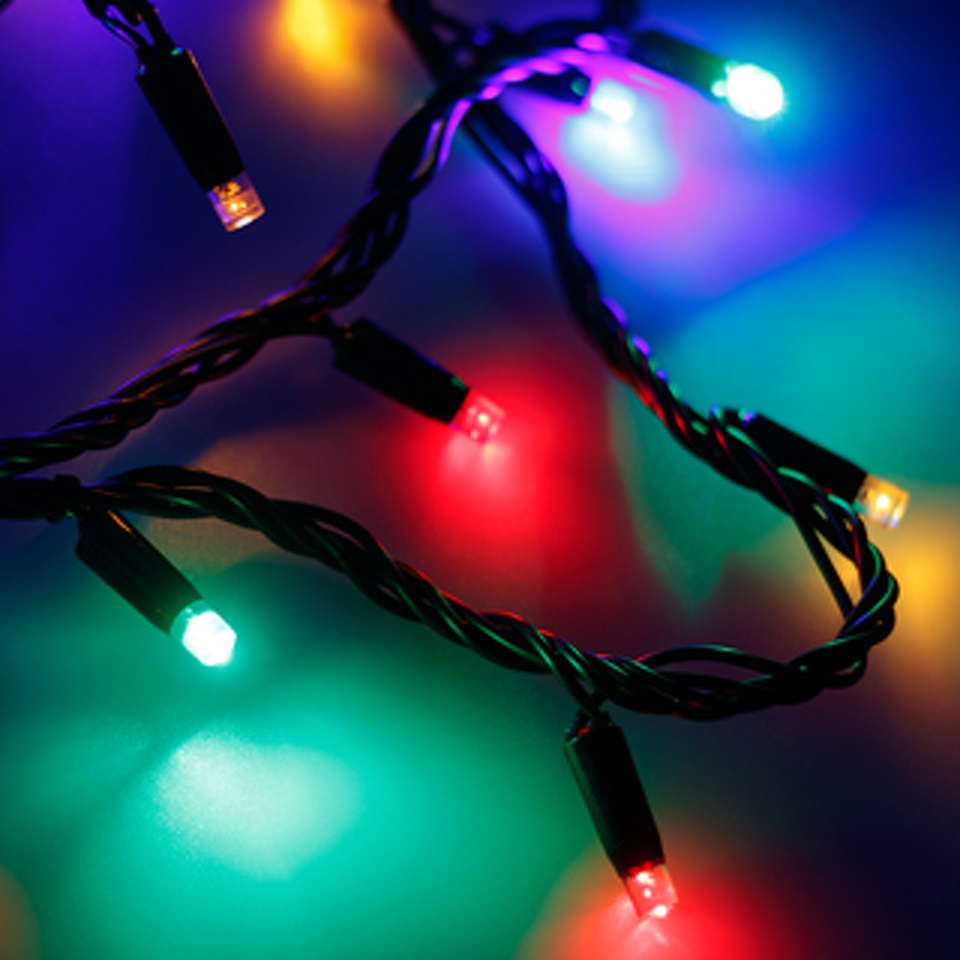 Фото №1  Ardecoled Светодиодная гирлянда ARD-STRING-CLASSIC-10000-BLACK-100LED-LIVE RGB (230V, 7W) ( IP65)
