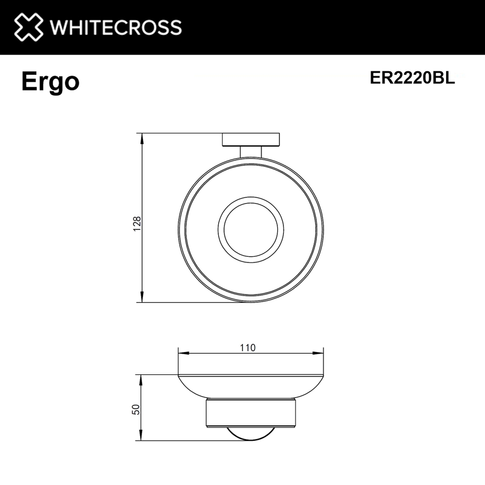 Фото №2  Мыльница подвесная WHITECROSS Ergo ER2220BL (черный мат)