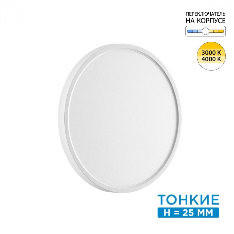 Фото №12  SONEX 7659/24L MITRA LED SN 551 Светильник пластик/белый LED 24Вт 3000/4000K D300 IP40 ALFA WHITE