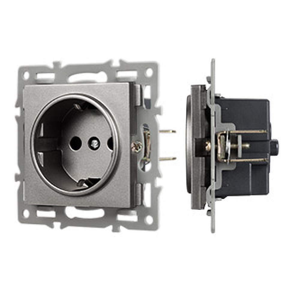 Фото №1  Розетка Arlight Механизм электрической розетки SCT-MEU1-PL-GR (250V, 16A) ( -)