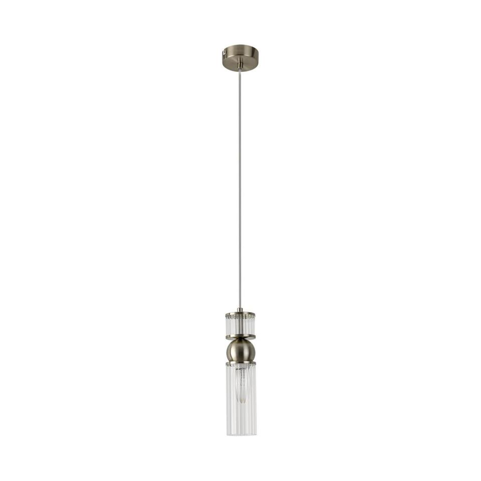 Фото №7  Подвесной светильник LUMION 8277/1A MODERNI LN26 163 сатин никель/прозрачный, металл/стекло Подвес Е14 1*40W 220V DENVER