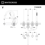 Превью фото №3  Смеситель для ванны на 4 отверстия WHITECROSS Y Y1232CR (хром)