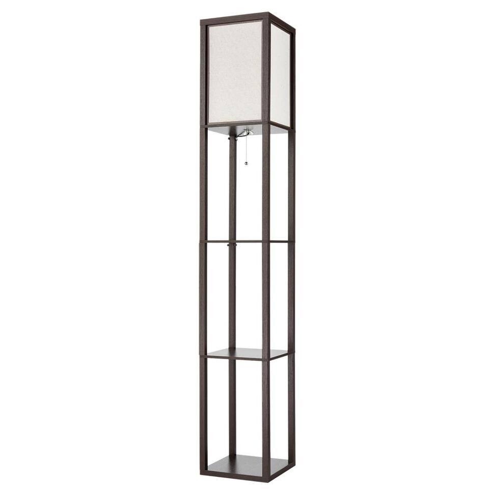 Фото №12  Торшер LUMION 8090/1F COMFI LN26 460 кофейный/белый, дерево/текстиль Торшер Е27 1*60W 220V PRACTIC