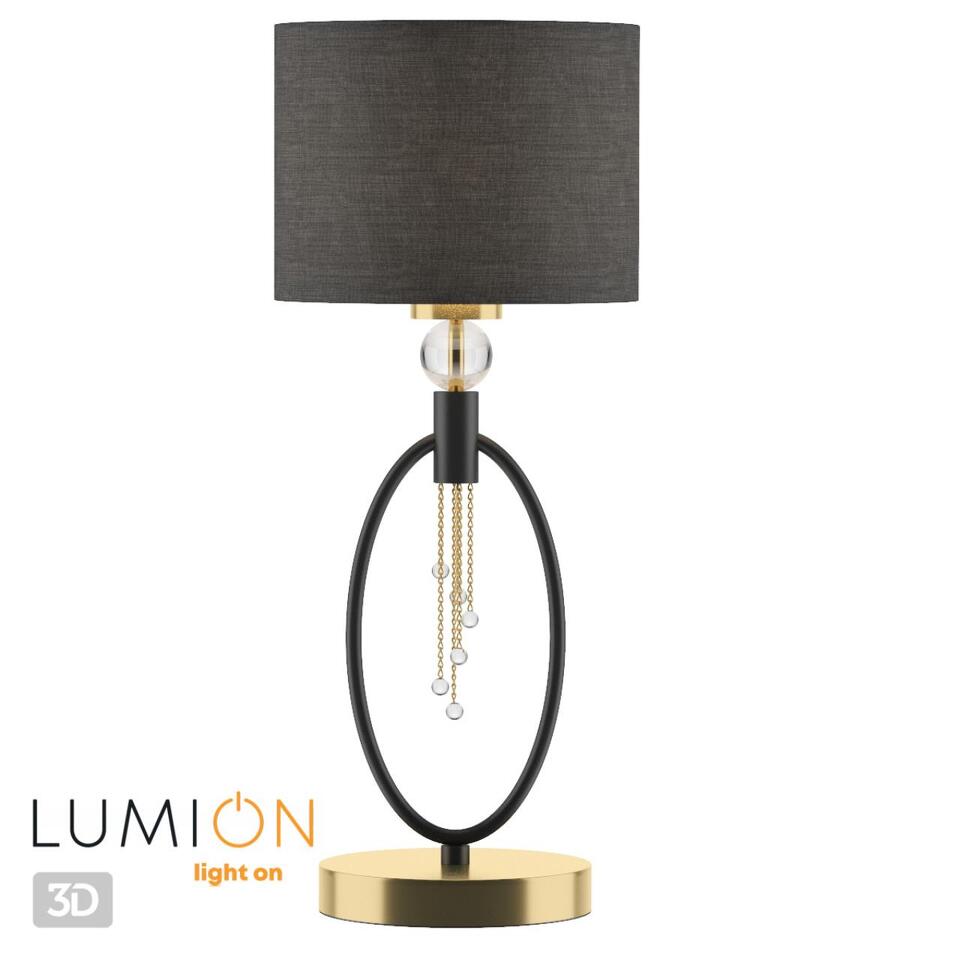 Фото №4  Настольная лампа LUMION 4516/1T NEOCLASSI LN26 070 античная латунь, черный Настольная лампа E27 60W 220V SANTIAGO