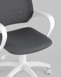 Превью фото №9  Кресло Кресло офисное Topchairs ST-BASIC-W серая ткань крестовина белый пластик