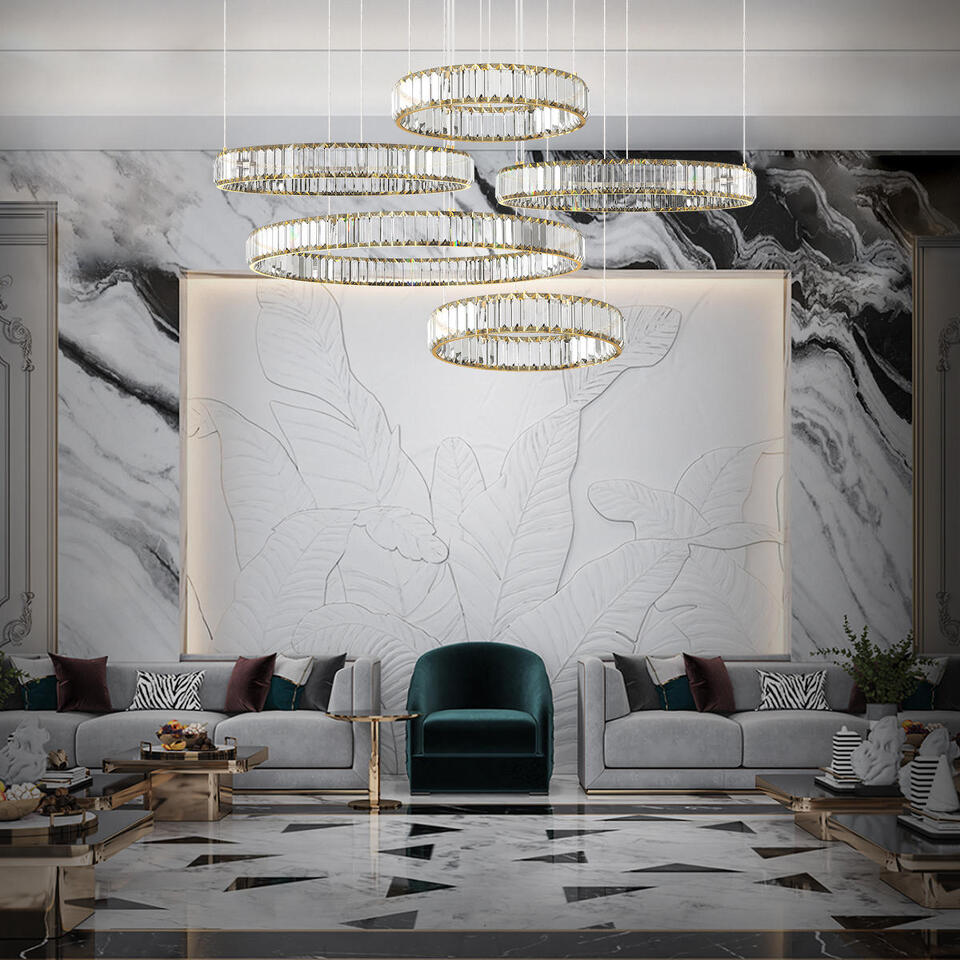 Фото №4  Подвесной светильник 10135/5 Gold Подвесной светильник LOFT IT Crystal ring