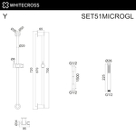 Превью фото №2  Душевой гарнитур на штанге WHITECROSS SET51MICROGL (золото)