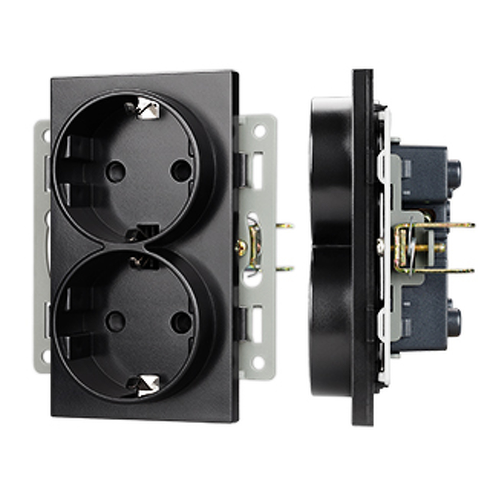 Фото №1  Розетка Arlight Механизм электрической розетки SCT-MEUD-PL-BK (250V, 16A) ( -)
